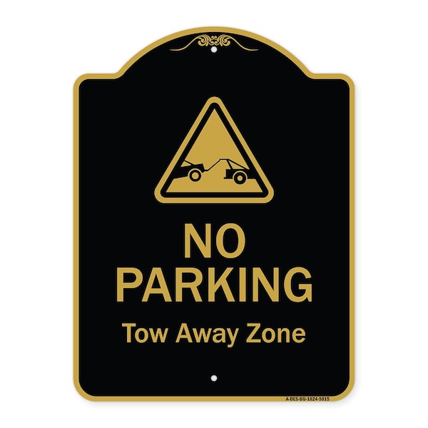 Signmission Designer Series-No Parking Tow Away Zone With Graphic, 24" x 18", BG-1824-9815 A-DES-BG-1824-9815 - main